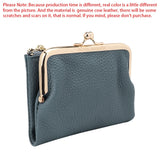 Royal Bagger Kiss Lock Short Wallet for Women Genuine Cow Leather Card Holder Fashion Casual Coin Purse Cute Change Pouch 1506