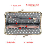 Royal Bagger Kiss Lock Wallets for Women, Fashion Casual Clutch Wallet Purse, Genuine Leather Mini Chain Crossbody Bag 1843