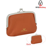 Royal Bagger RFID Blocking Coin Purses for Women, Fashion Kiss Lock Change Pouch, Double Clip Key Card Storage Bag 1858-1